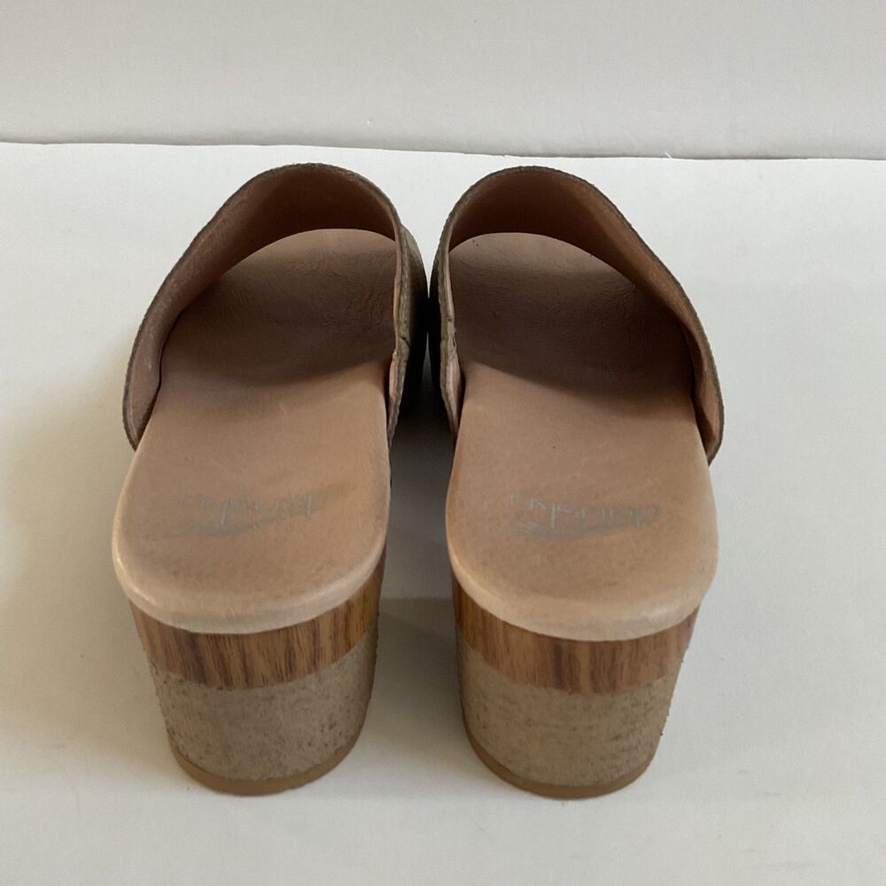 Dansko Maci Women’s 38 US 7.5-8 Taupe Textured Leather Open-Toe Slide Sandals - Picture 8 of 10